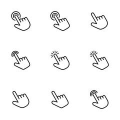 Fototapeta premium Hand cursor icon vector isolated on white background. Hand click icon. Finger pointer vector