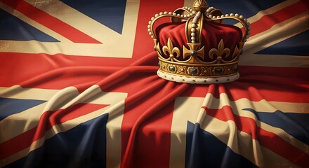 Union Jack flag with royal crown