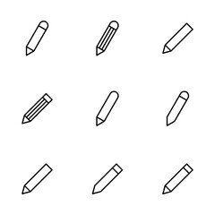 Pencil icon vector isolated on white background. Pencil vector icon