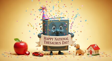 Happy National Thesaurus Day celebration illustration