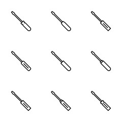 Screwdriver icon vector isolated on white background. Screwdriver vector icon