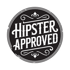Retro hipster approved seal of approval badge