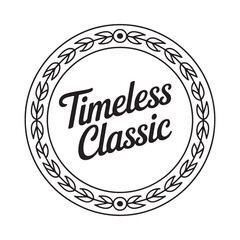 Timeless classic emblem with laurel wreath border