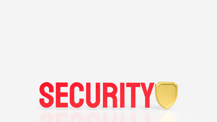 The Gold Shield for Business or security concept 3d Rendering.