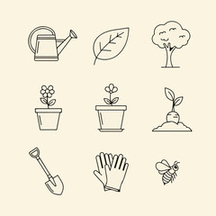 Gardening Icons Set