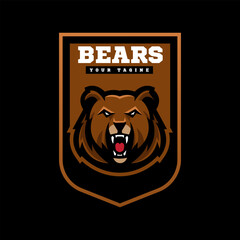 Roaring bear mascot logo