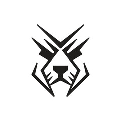 simple thorn lines of a tiger's face logo vector
