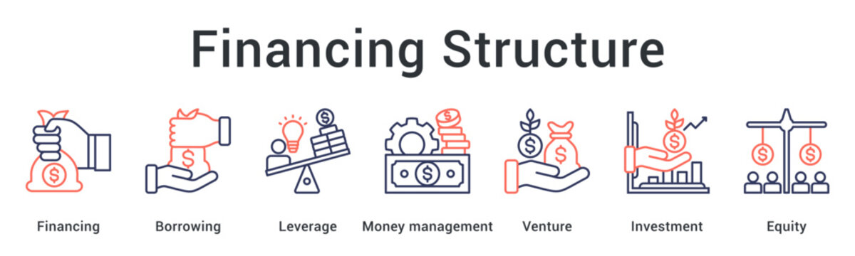 Financing structure utilizes borrowing and leverage with money management for venture investment and equity capital.