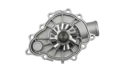 Car engine water pump automotive part metal mechanism on transparent background