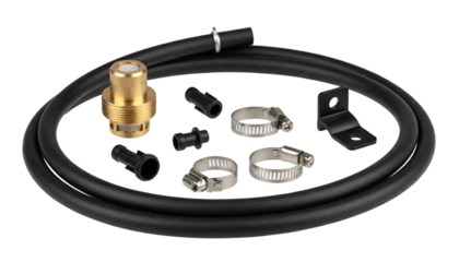 Foot valve set with hose and accessories for water pump on transparent background