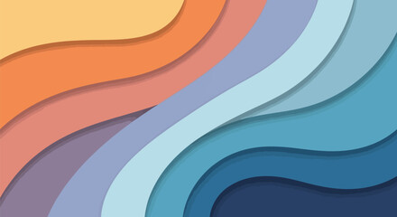 Abstract multicolored waves background with 3D effect for graphic design projects