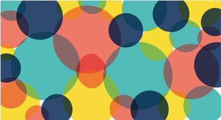 Obraz premium Colorful overlapping circles create a playful and vibrant abstract background design