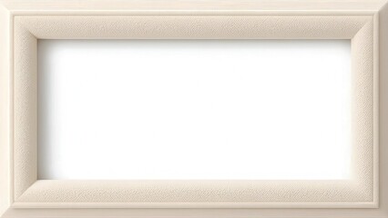Simple Warm Ivory Velvet Frame with Wide Border. Minimalist Cream Colored Template. Soft Plush Texture for Photo Display or Certificate