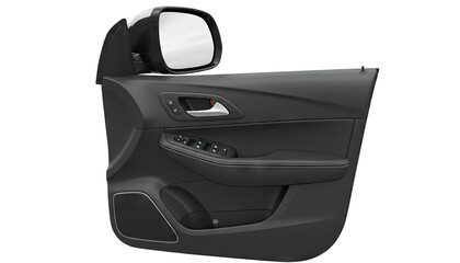 Black car door interior panel auto component for vehicle and transportation use