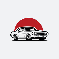 Premium Muscle Car Vector Illustration. Best for Automotive Tshirt Design
