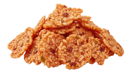 Pile of rice cakes isolated on transparent background healthy crunchy snack