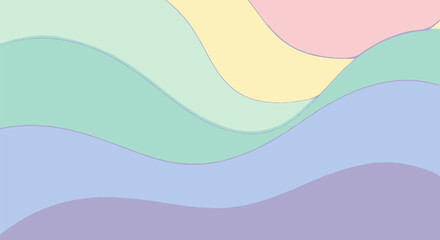 Soft Pastel Waves Abstract Background a Minimalist and Calming Design Concept Suitable for Various
