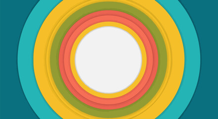 Obraz premium Colorful concentric circles with space for text graphic design background wallpaper