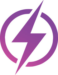 energy flash bolt symbol with broken circle gradient brand icon