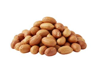 Obraz premium Pile of roasted macadamia nuts isolated on transparent background texture