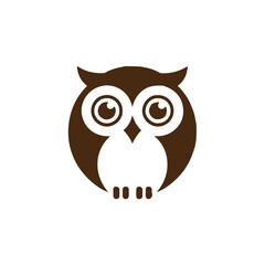 owl icon minimalist geometric monogram for wildlife and conservation use