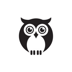 owl badge symmetrical vector mark for school and library identity