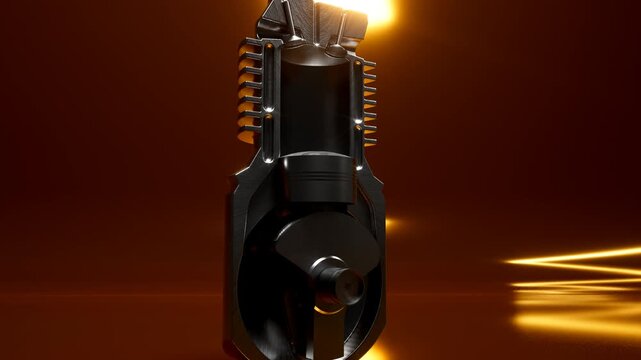 Internal Combustion Engine Cutaway View Illuminated Display