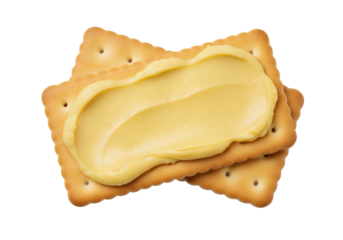 A biscuit with durian jam, white background isolated