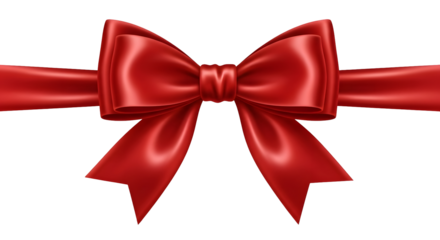 A beautiful red satin bow with ribbon, perfect for gifts, decorations, and celebrations