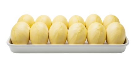 A sweet yellow durian fruits, white background isolated