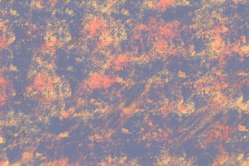 Multicolor abstract speckled texture with orange-blue dots and chaotic blend, great for vibrant artistic or festival effects