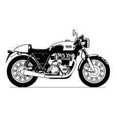 Fototapeta premium Vintage motorcycle classic bike side profile.