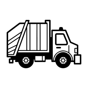 Garbage Truck Side View for Waste Collection.