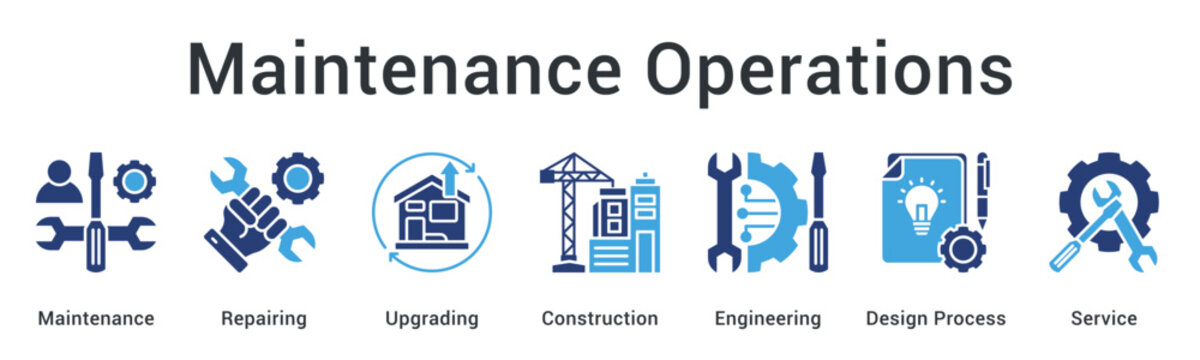 Maintenance operations include repairing and upgrading construction through engineering design process for service excellence.