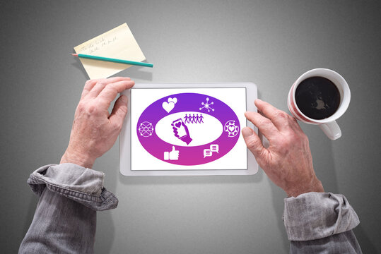 Followers concept on a tablet