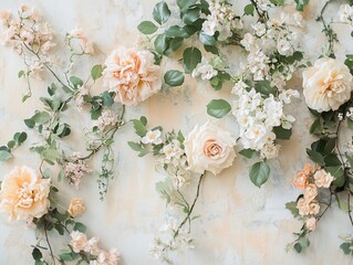Delicate floral arrangement against a textured vintage backdrop evoking timeless beauty