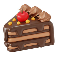 Black forest with cream 3D illustration