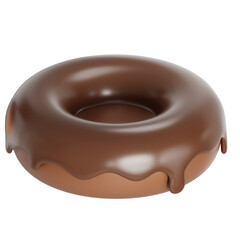 Chocolate donuts 3D illustration