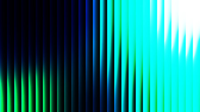 Glass Ripple Distortion Texture with Iridescent Prism Waves and Vibrant Cyan-Green Spectrum Glow on Dark Gradient Background, Futuristic Abstract Neon Light Effect Illustration