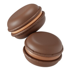 Chocolate macaron 3D illustration