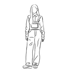 Overall Chic, Fashion Illustration of a Woman in Overalls
​
