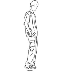 Cargo Cool, Fashion Illustration of a Person in Cargo Pants and T-Shirt
​
- 