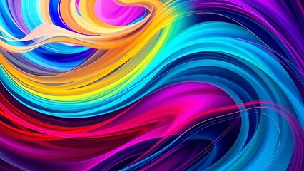 intensification. Flowing rotational curves with bright color blocks, expressing dynamic movement. wellbeing guides, coaching materials, designed for coaching and self-improvement content.