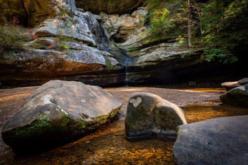 waterfall and rocks
