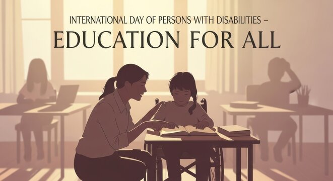 International day of persons with disabilities education for all concept - Powered by Adobe