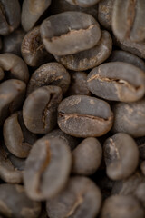 Close up of Unroasted Green Coffee Beans
