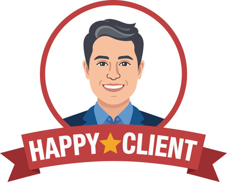 Happy business man receives award cartoon illustration