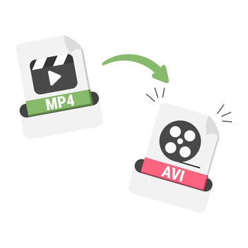 mp4 to avi illustration for ui design and web design