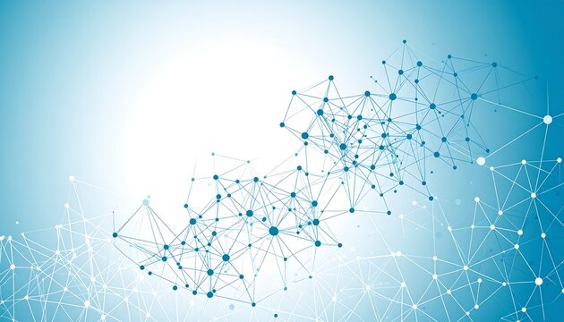 Abstract Network Connection Background with Blue Dots and Lines.