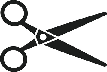 Black scissors silhouette vector graphic cutting tool